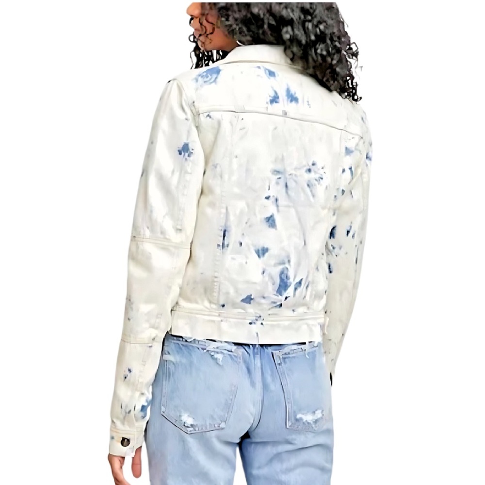 NEW Free People Rumors Denim Jacket in Jones Tie Dye Blue - size S - Picture 3 of 8